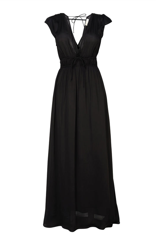 BRDR Caravan dress in black silky viscose – elegant maxi