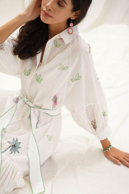 BRDR Dresses Embroidered Hawaiian Dress