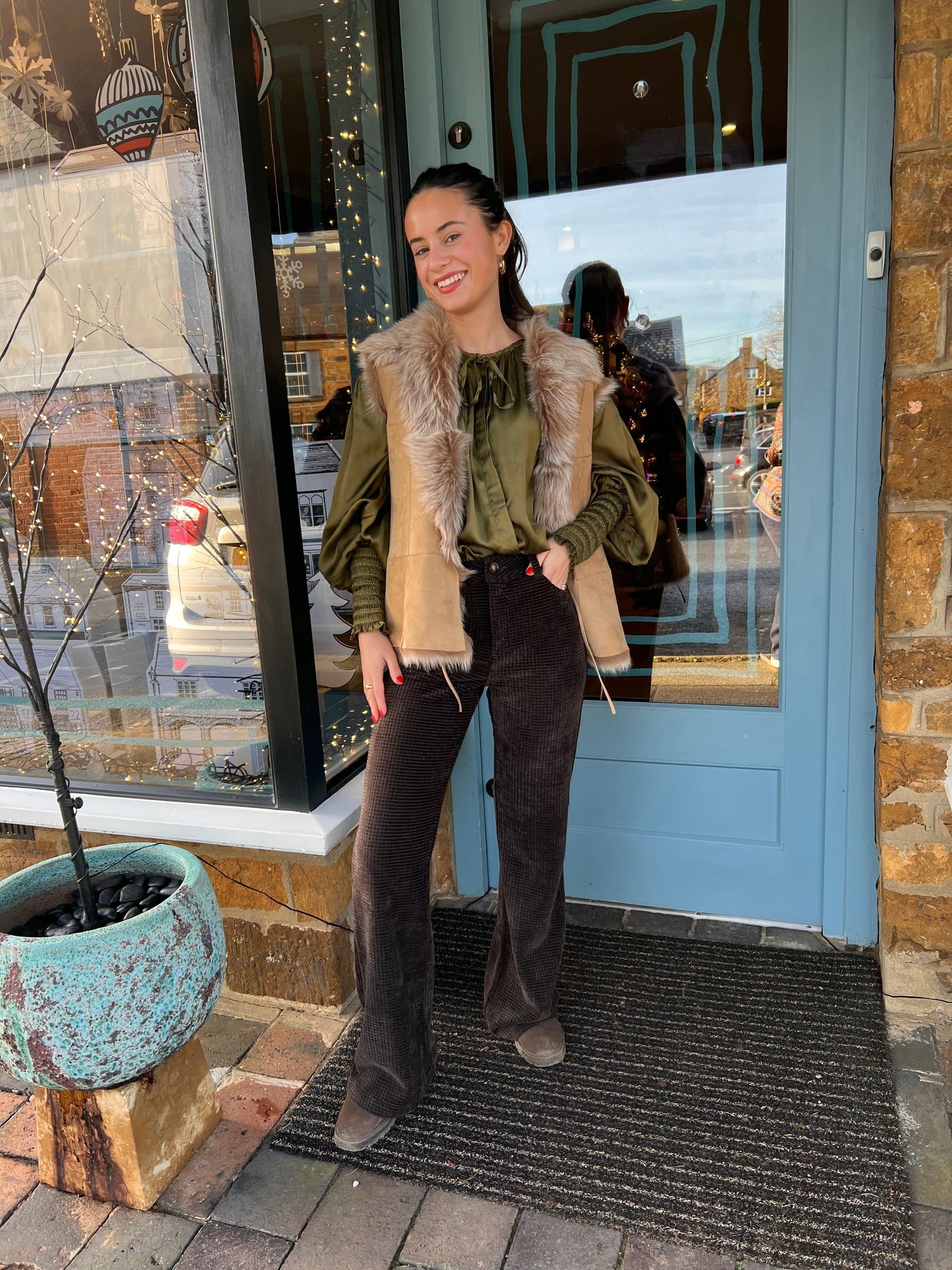 BRDR Tops Penne Top in Miltary Green