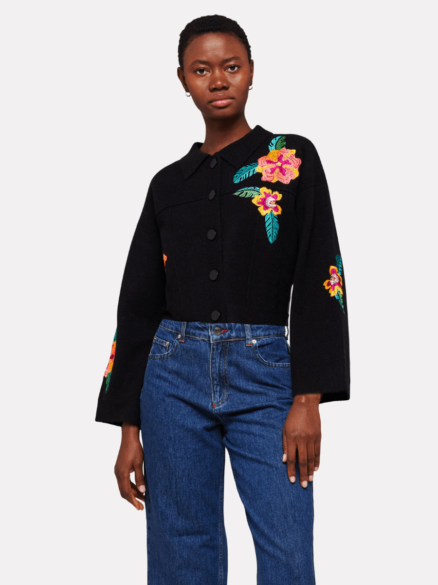 Brodie Cashmere Jackets Tropical Embroidery Jacket