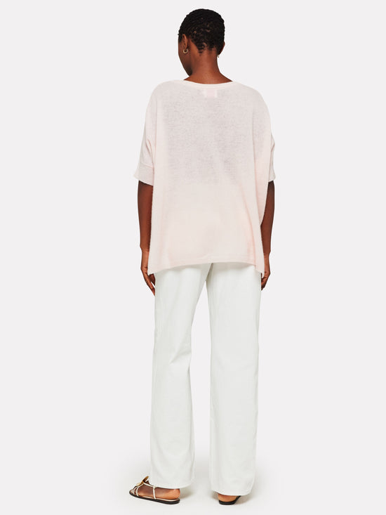 Brodie Cashmere Knitwear Bronte Tee in Organic White