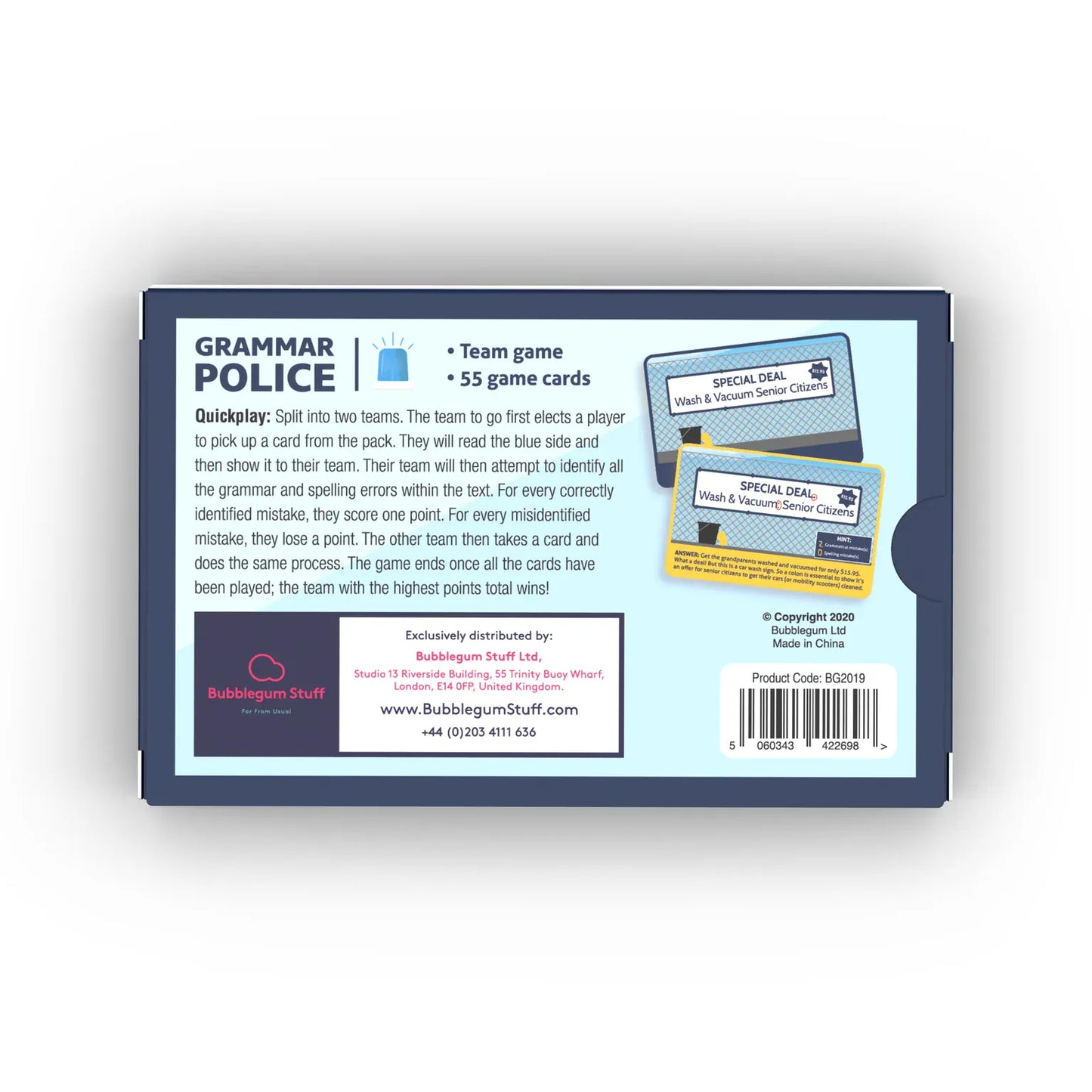 Bubblegum Stuff Card Games Grammar Police Card Game