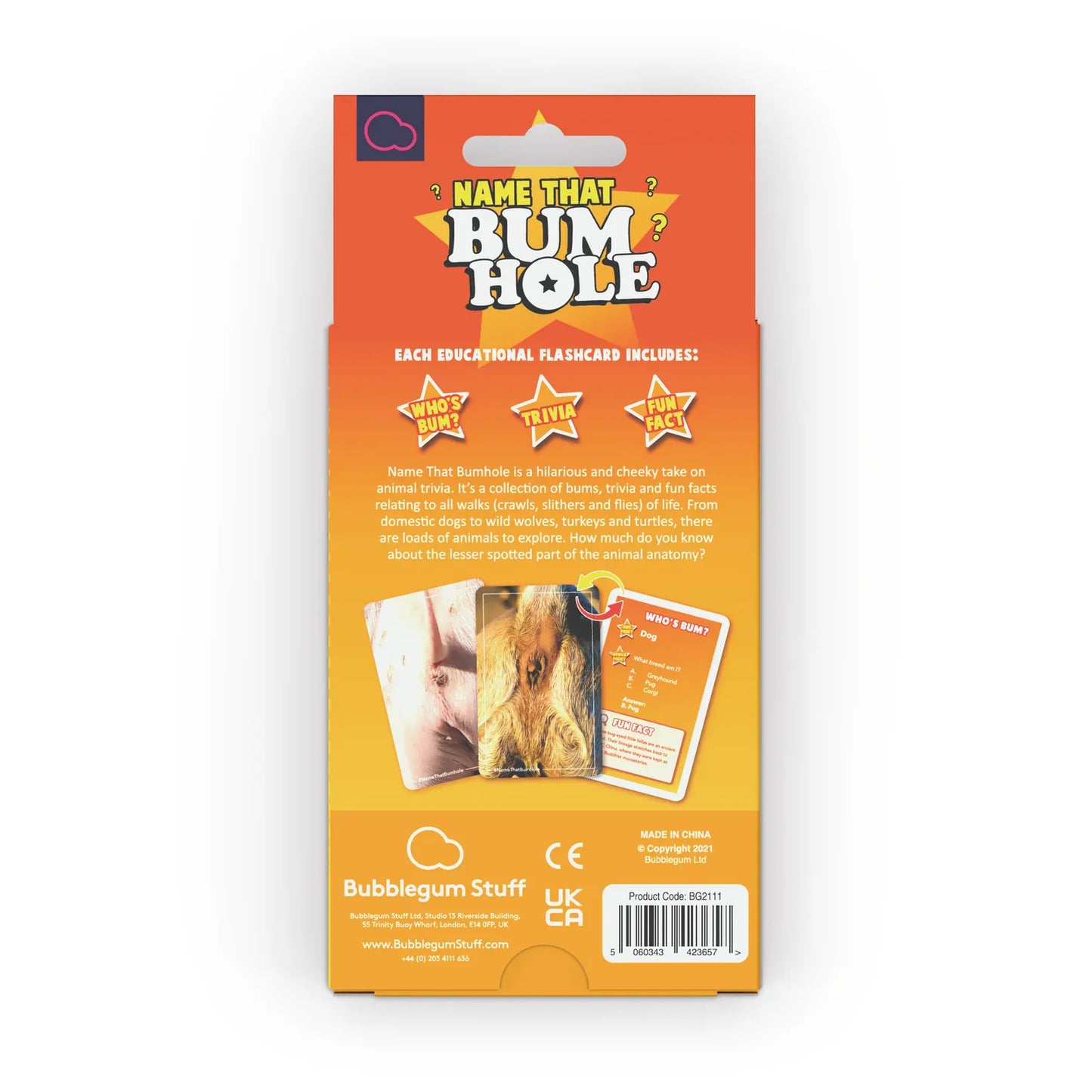 Bubblegum Stuff Card Games Name That Bumhole Card Game