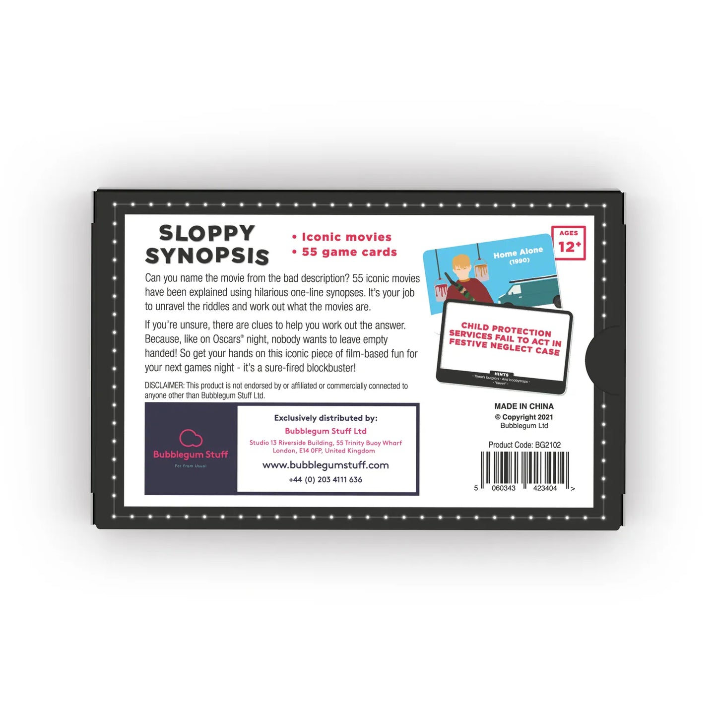 Bubblegum Stuff Card Games Sloppy Synopsis - Movie Edition Card Game