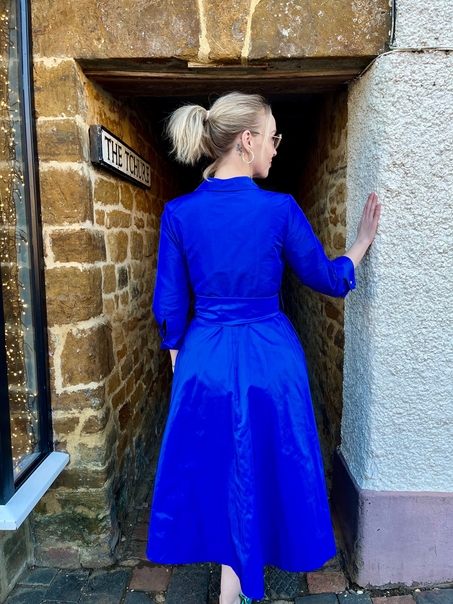 Carla Ruiz Dresses Midi Coat Dress in Royal Blue