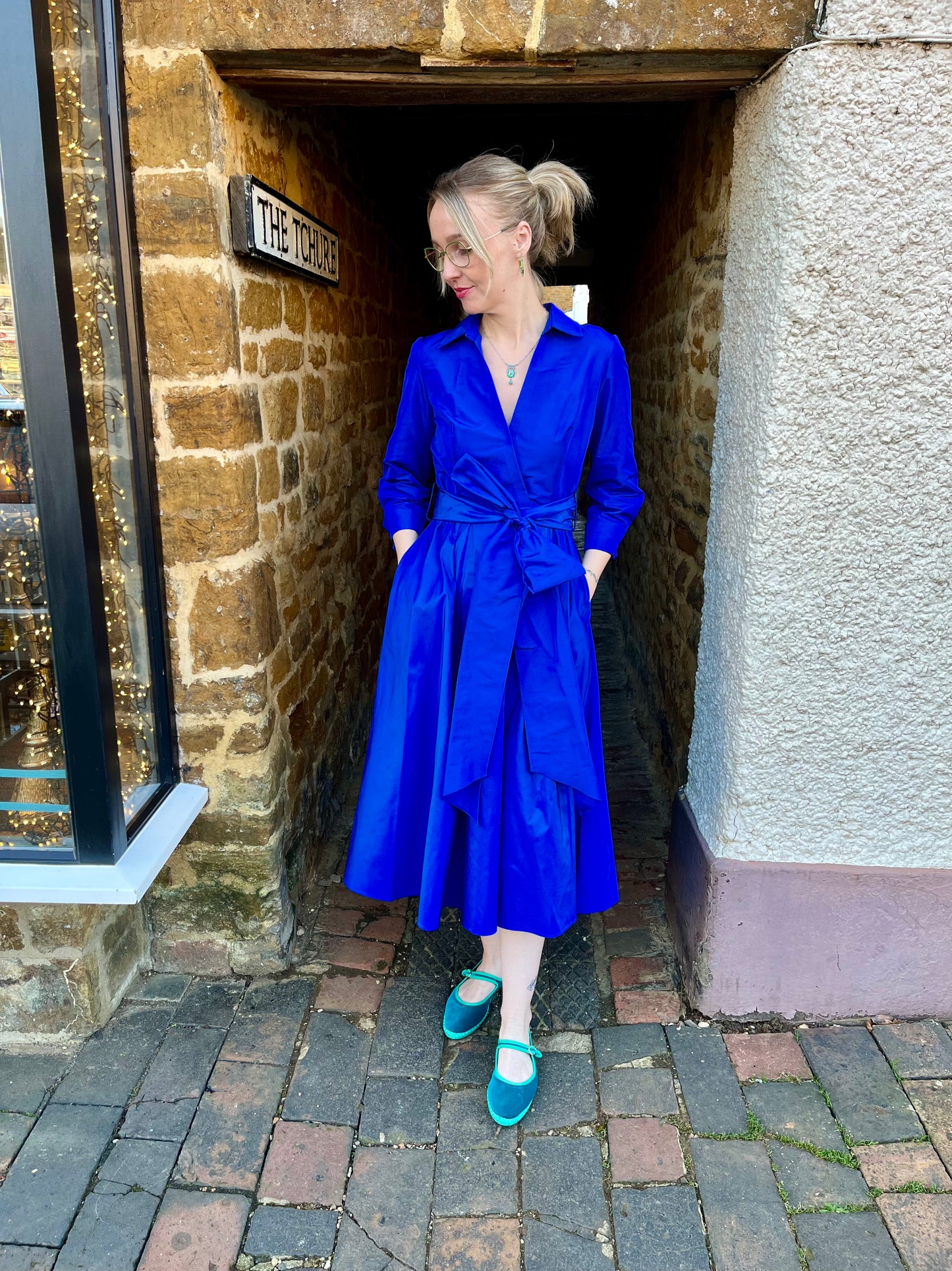 Carla Ruiz Dresses Midi Coat Dress in Royal Blue