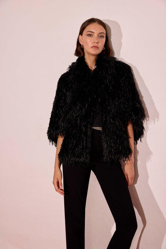 Carla Ruiz Jackets SIZE 6 / Timeless Black The Plume Cape