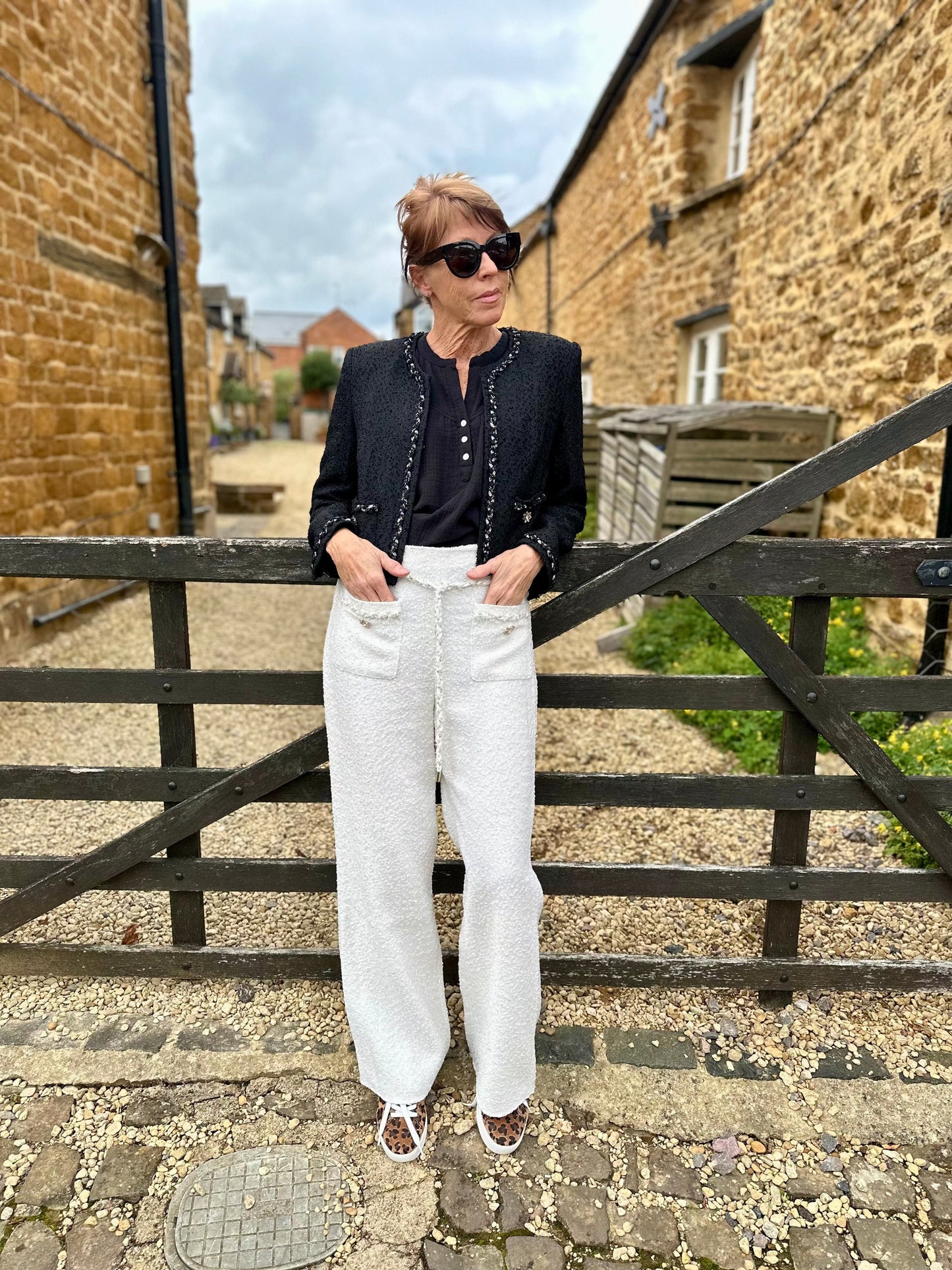 Carla Ruiz Trousers Pearl Bouclé Trousers