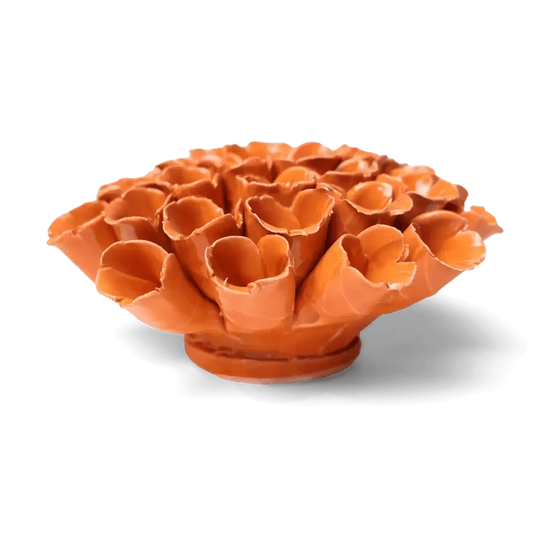 Chive Ceramic Flower Wall Art Orange Unique Plant Accessories: Sea Polyp Large Orange