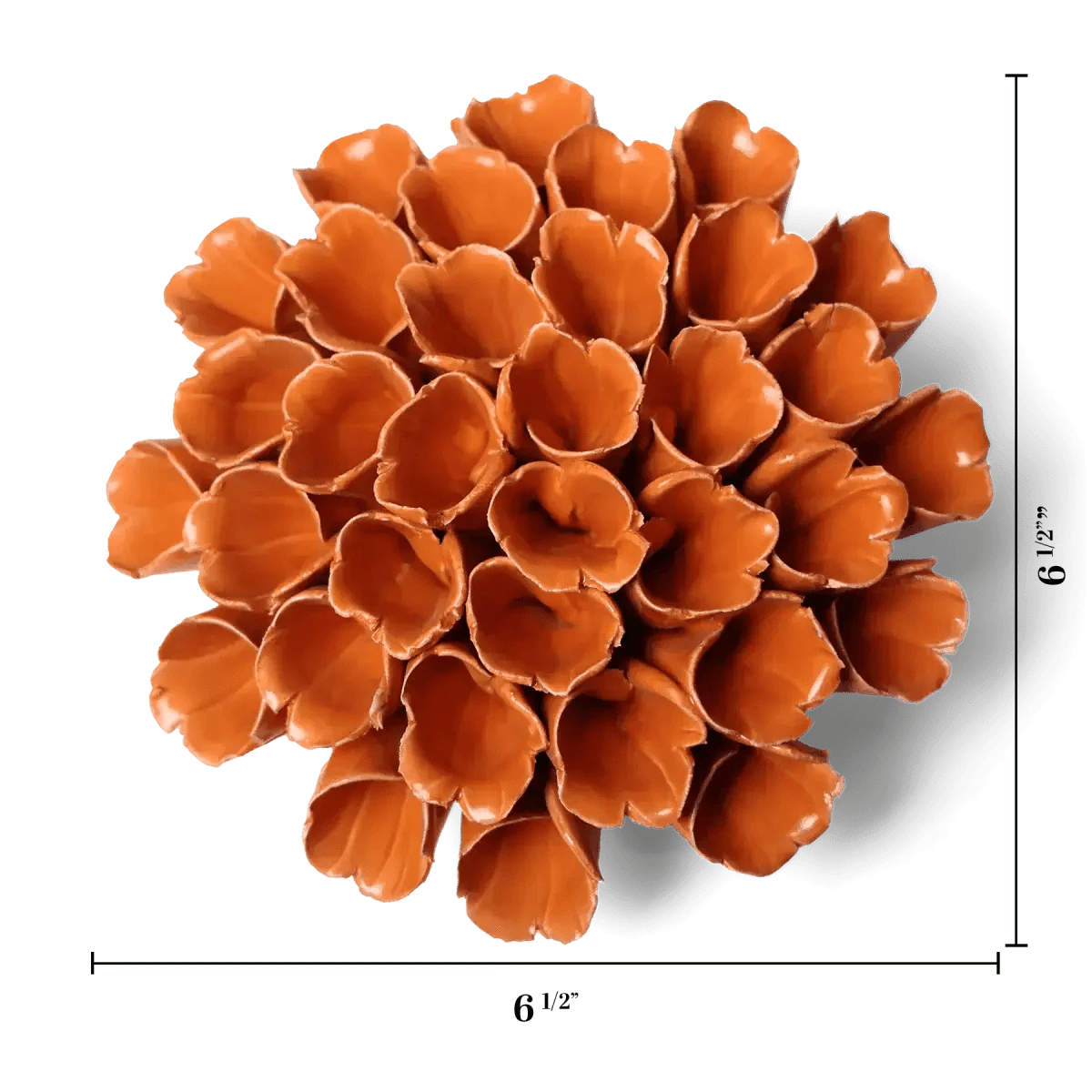 Chive Ceramic Flower Wall Art Orange Unique Plant Accessories: Sea Polyp Large Orange