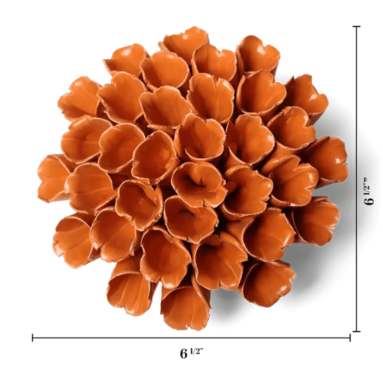 Chive Ceramic Flower Wall Art Orange Unique Plant Accessories: Sea Polyp Large Orange