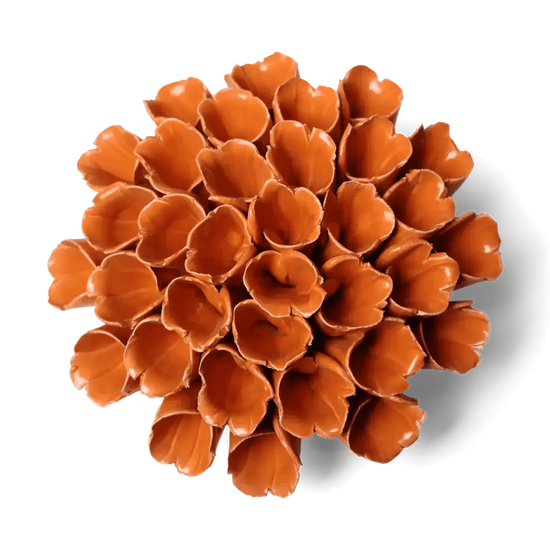 Chive Ceramic Flower Wall Art Orange Unique Plant Accessories: Sea Polyp Large Orange