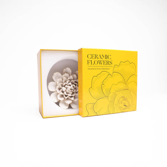 Chive English Garden Ceramic Flower White Water Lily