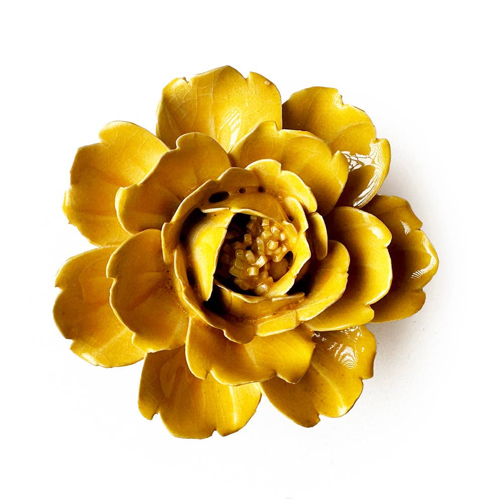 Chive English Garden Ceramic Flower Yellow Rose