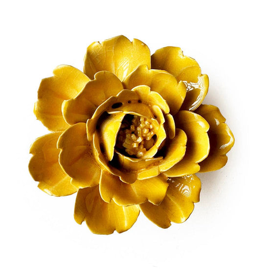 Chive English Garden Ceramic Flower Yellow Rose