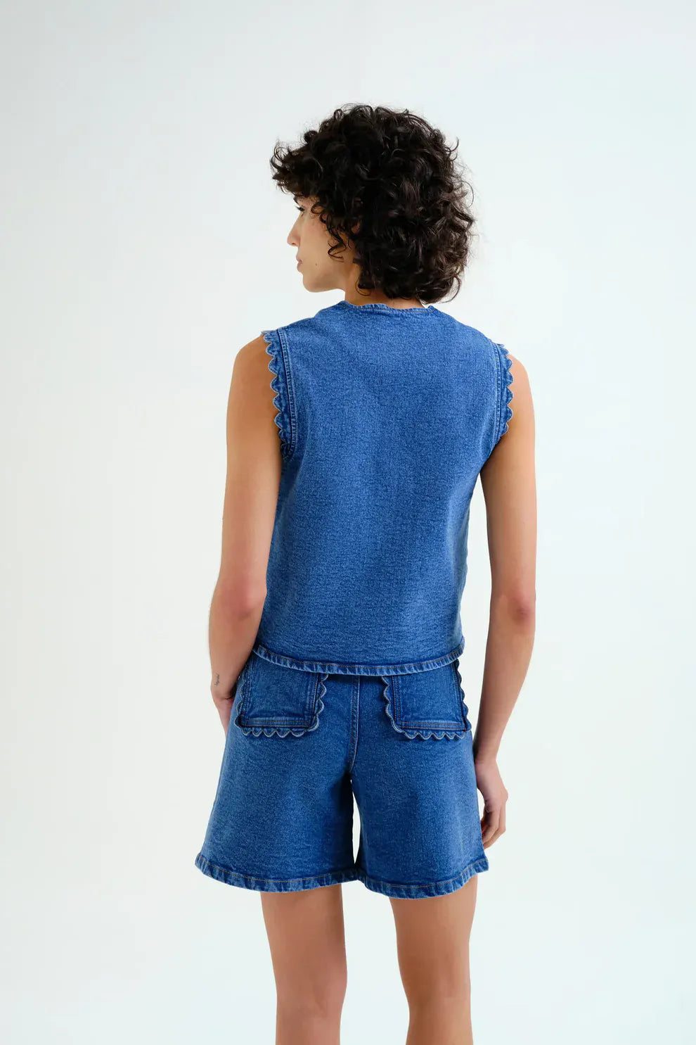 Compania Fantastica Gilet Blue Denim Vest