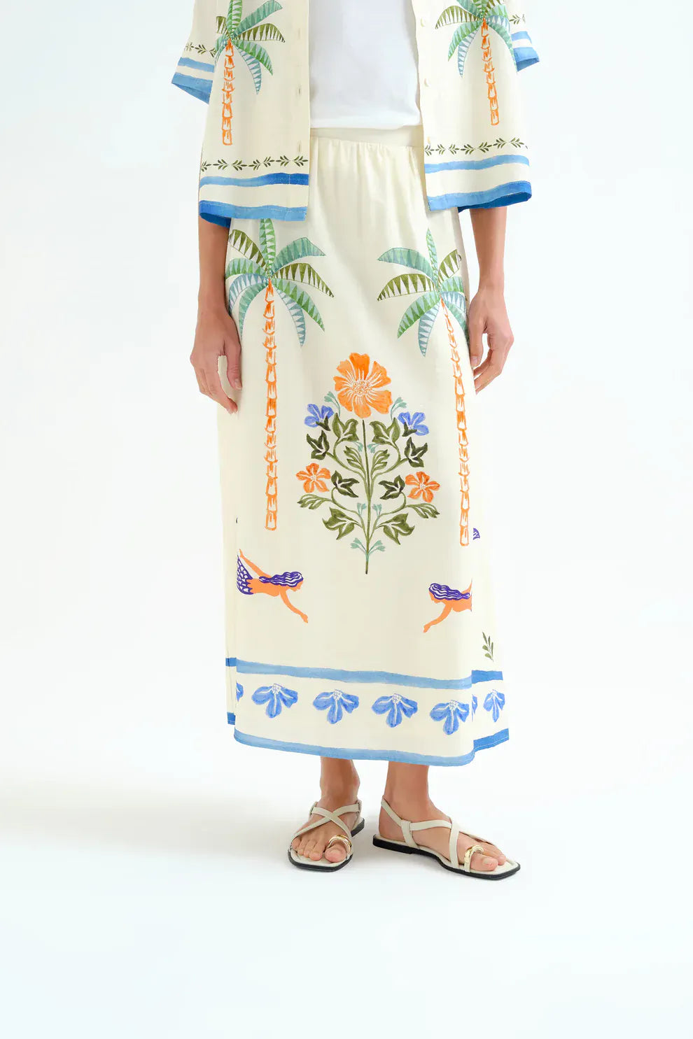 Compania Fantastica Skirts Palm and Mermaid Long Skirt