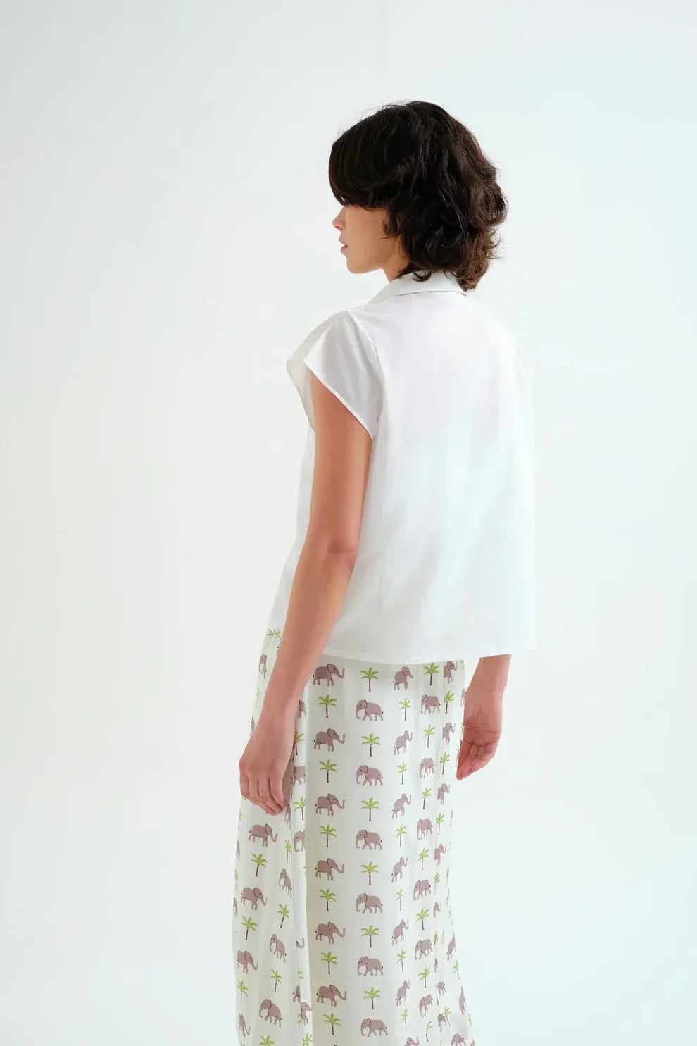 Compania Fantastica Tops Elephant and Palm Tree Shirt