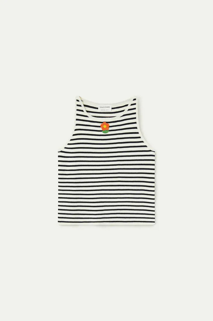 Compania Fantastica Tops Little Bloom Stripe Top