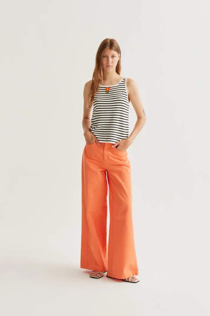 Compania Fantastica Tops Little Bloom Stripe Top