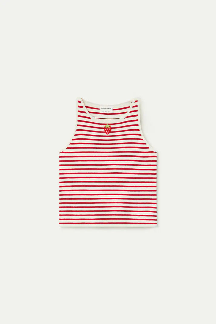 Compania Fantastica Tops Little Strawberry Stripe Top