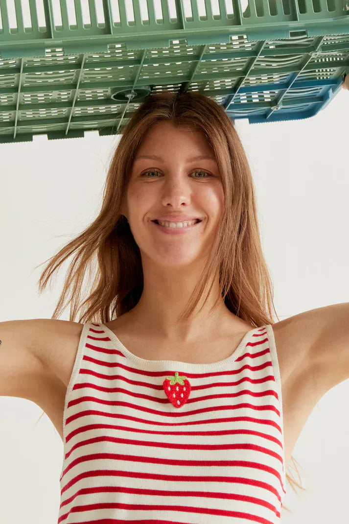Compania Fantastica Tops Little Strawberry Stripe Top