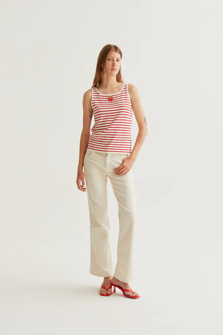 Compania Fantastica Tops Little Strawberry Stripe Top