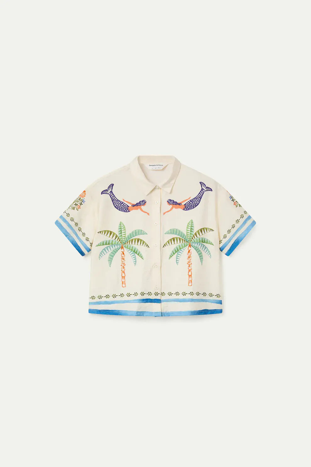 Compania Fantastica Tops Palm and Mermaid Shirt