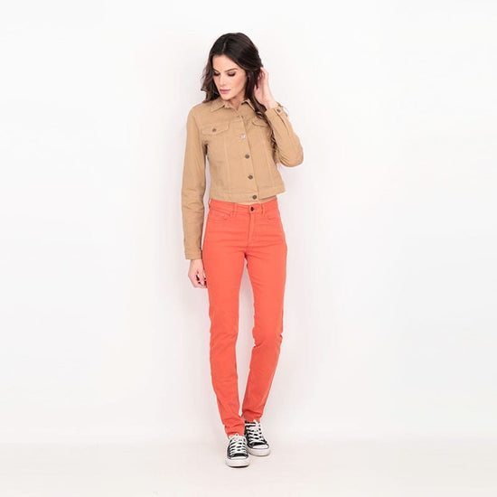 Couturist Jeans Trousers Folia Straight Leg in Orange