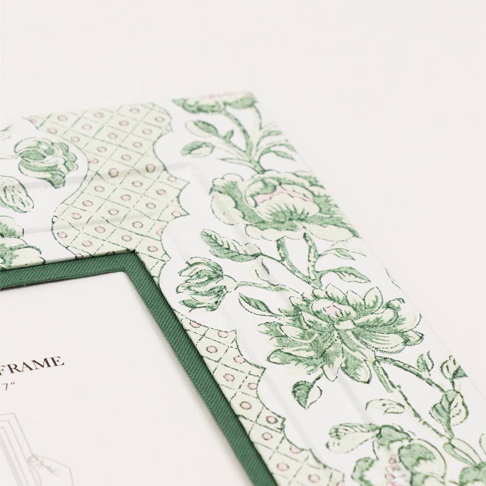 Craft Boat Accessories Block Printed Wall Picture Frame - Blooming Trellis Green