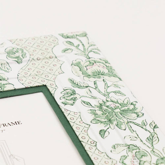 Craft Boat Accessories Block Printed Wall Picture Frame - Blooming Trellis Green