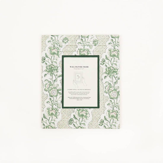 Craft Boat Accessories Block Printed Wall Picture Frame - Blooming Trellis Green