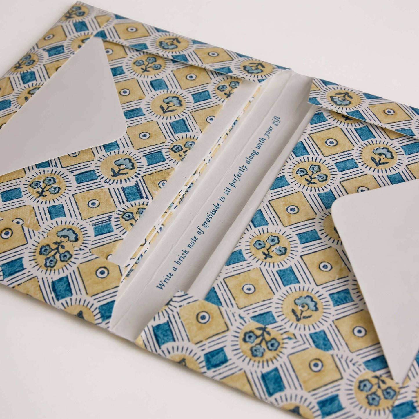 Craft Boat Greetings Cards Block Printed Greeting Card Set - Spring Bloom Blue