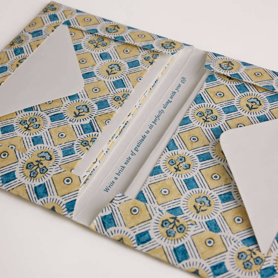 Craft Boat Greetings Cards Block Printed Greeting Card Set - Spring Bloom Blue