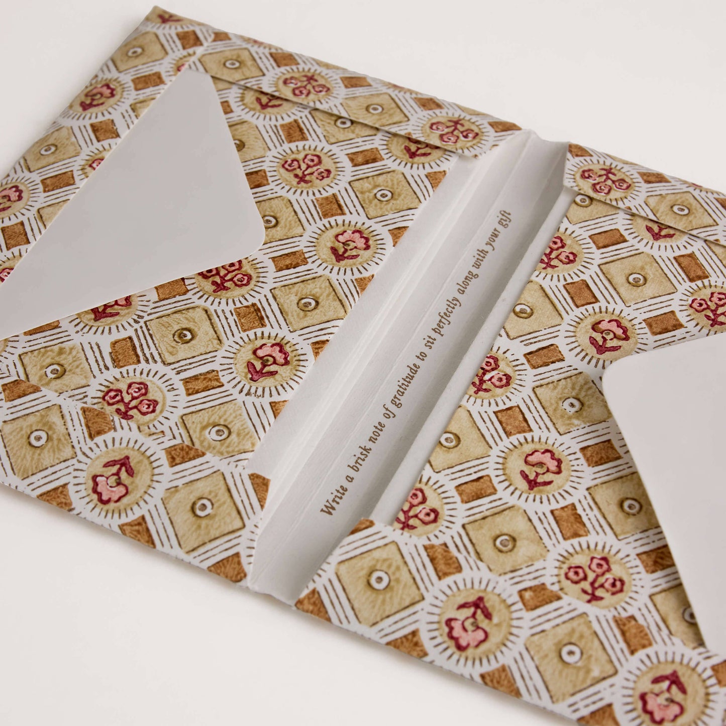 Craft Boat Greetings Cards Block Printed Greeting Card Set - Spring Bloom Ochre
