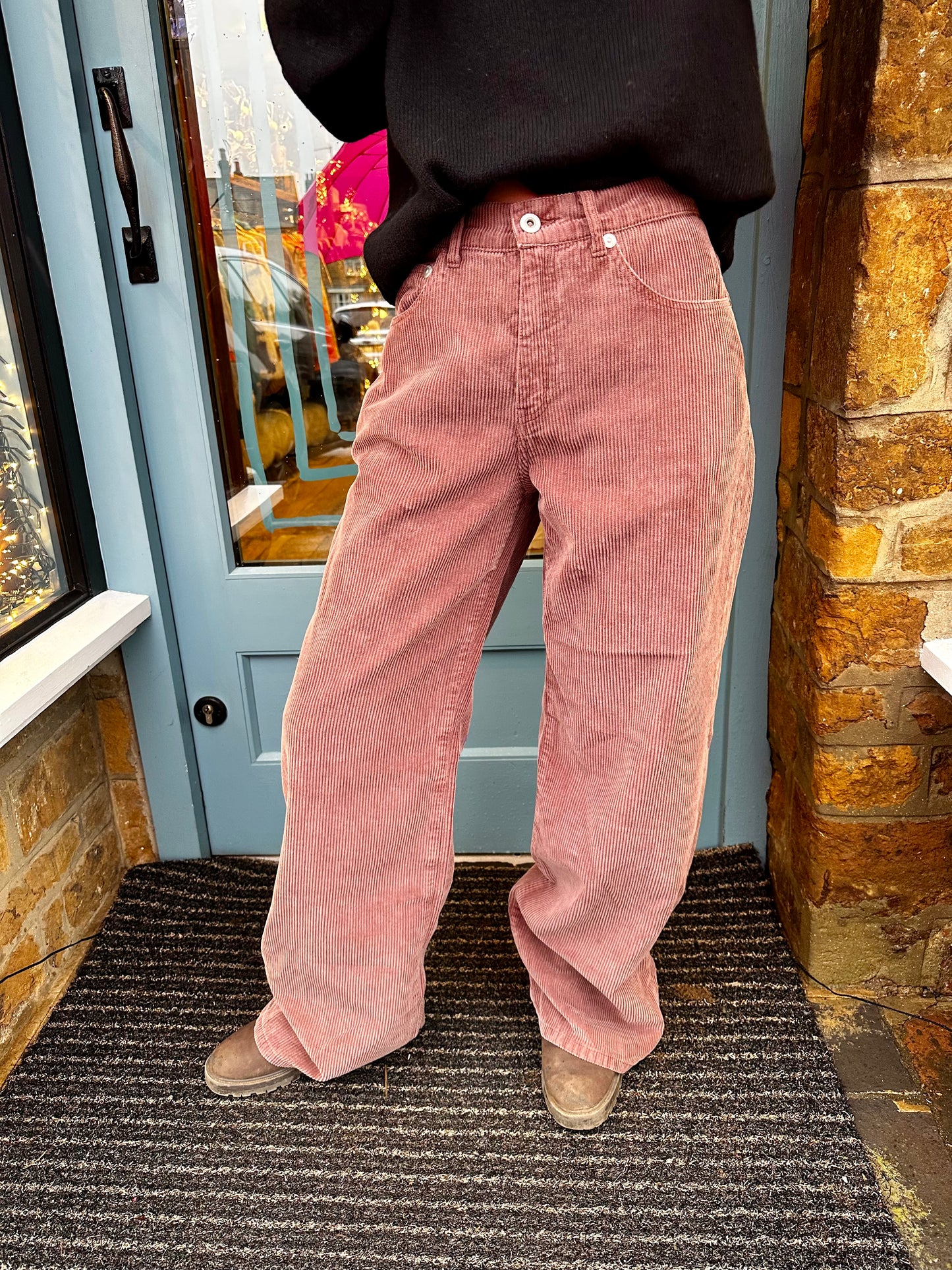Crossley SALE Trousers Wide Leg Corduroy Trousers in Rose