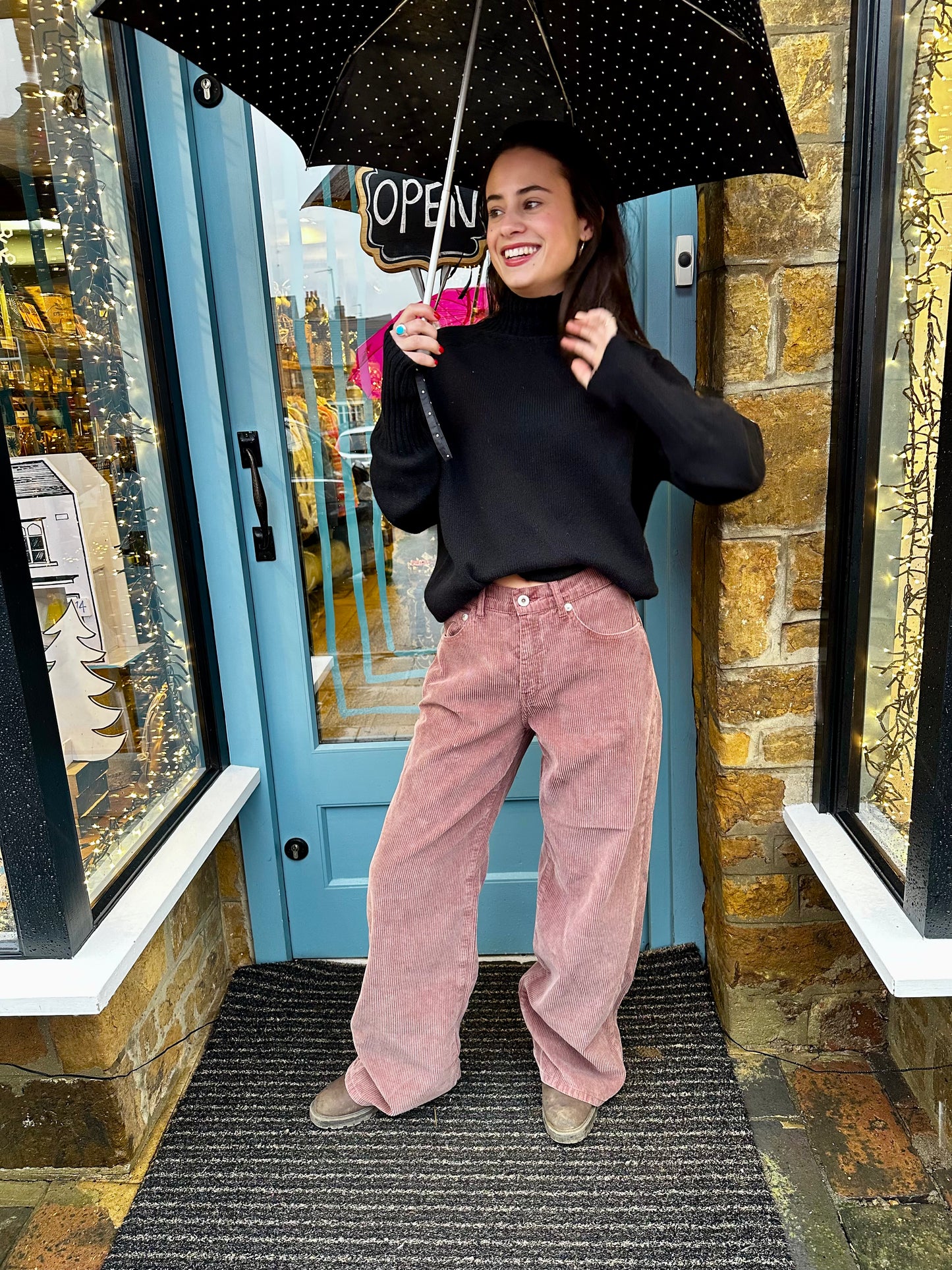 Crossley SALE Trousers Wide Leg Corduroy Trousers in Rose