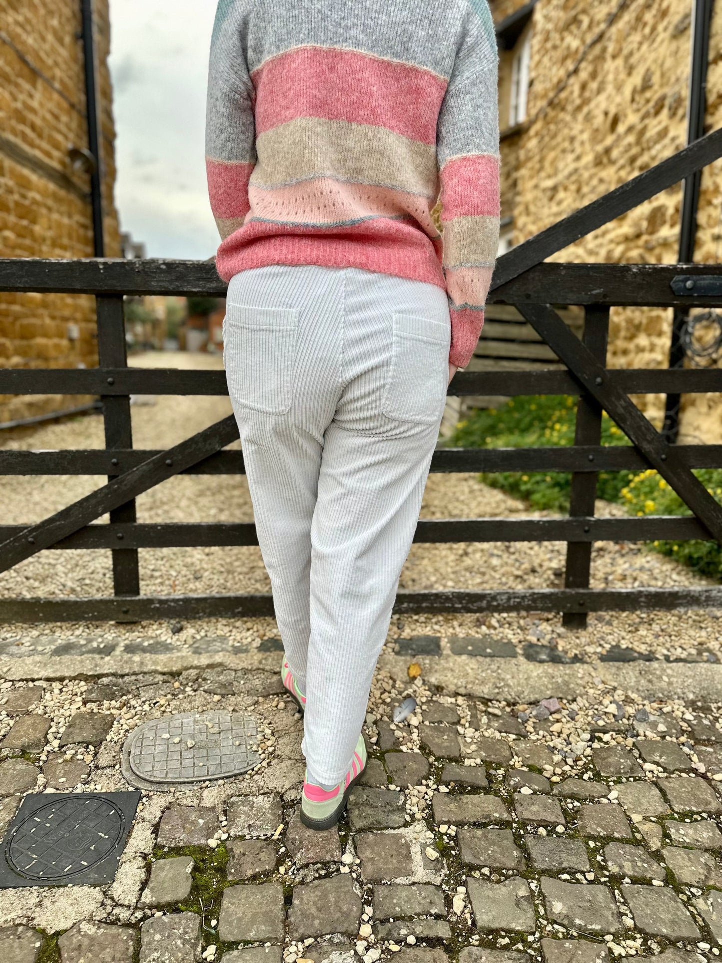 Crossley Trousers Everyday Corduroy Trousers in Ivory White