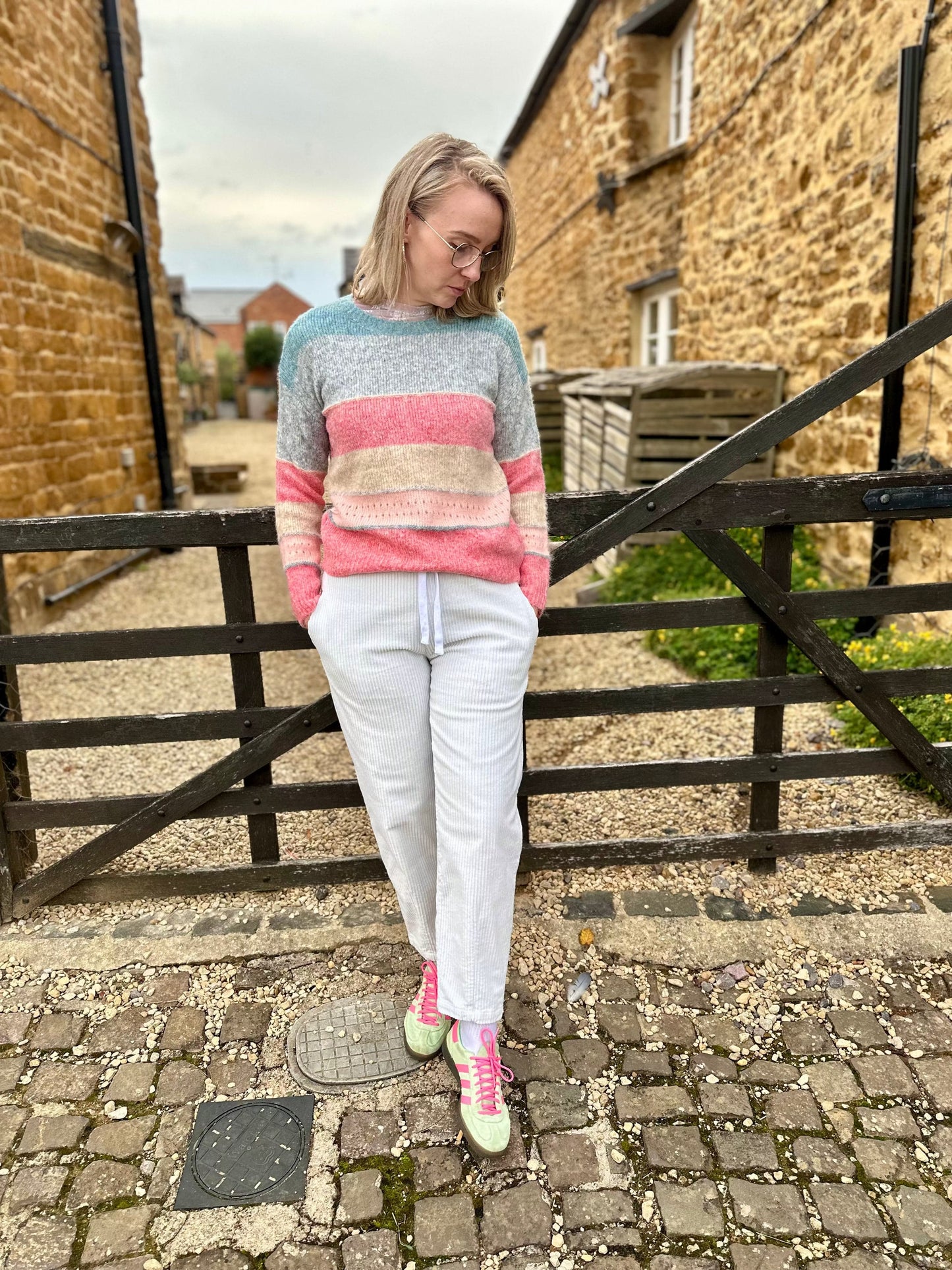 Crossley Trousers Everyday Corduroy Trousers in Ivory White