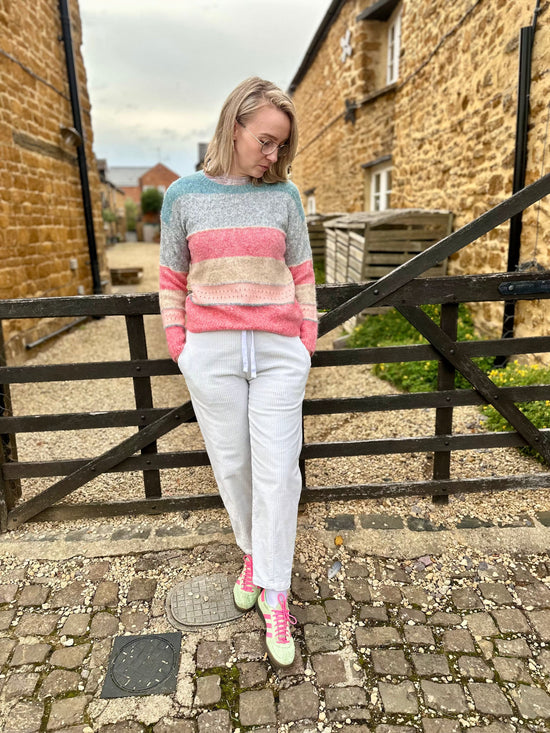 Crossley Trousers Everyday Corduroy Trousers in Ivory White