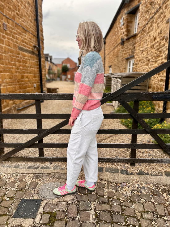 Crossley Trousers Everyday Corduroy Trousers in Ivory White