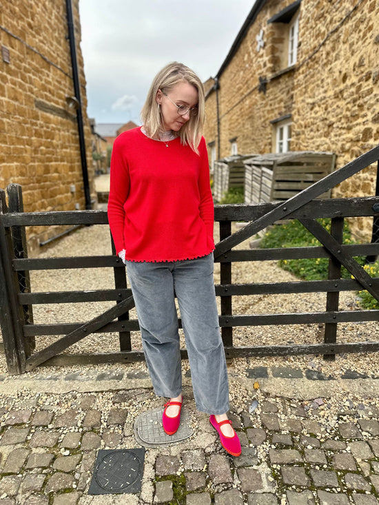 Crossley Trousers Relaxed Cargo Velvet Trousers in Washed Grey