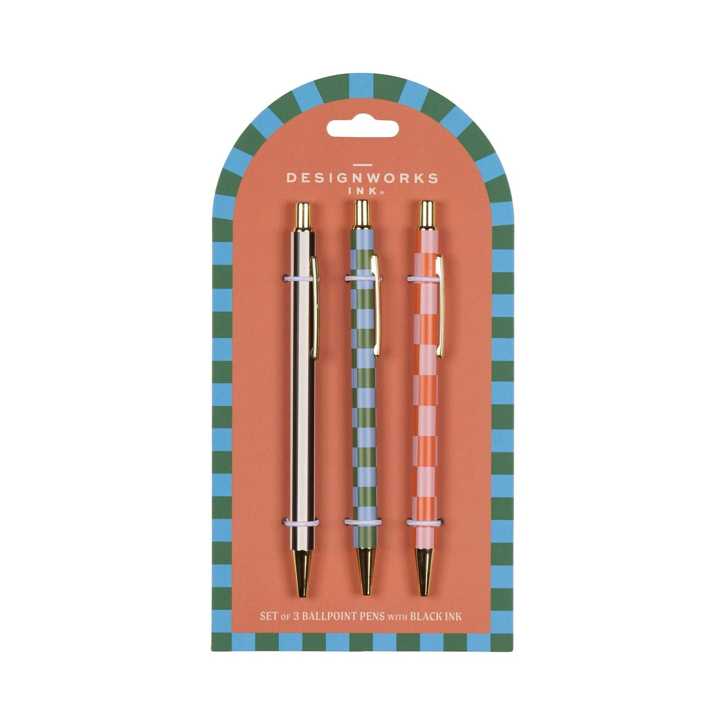 Designworks Collective Designworks Ink A Dopo Set of 3 Pens - Stripes  Checks
