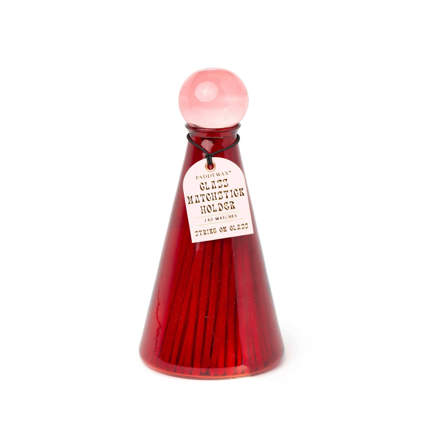 Designworks Collective Paddywax Coloured Glass Match Holder (80 Pcs) - Volcano Red