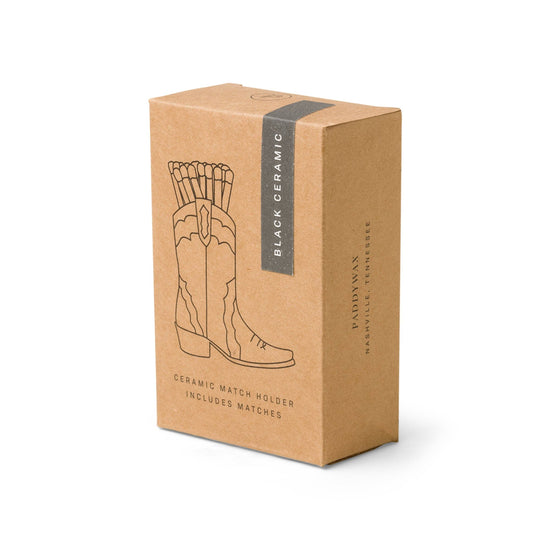 Designworks Collective Paddywax Cowboy Boot Match Holder (25 Pcs) - Black