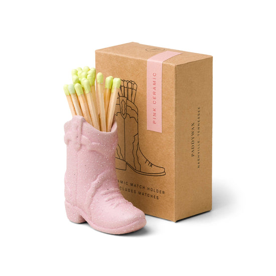 Designworks Collective Paddywax Cowboy Boot Match Holder (25 Pcs) - Pink