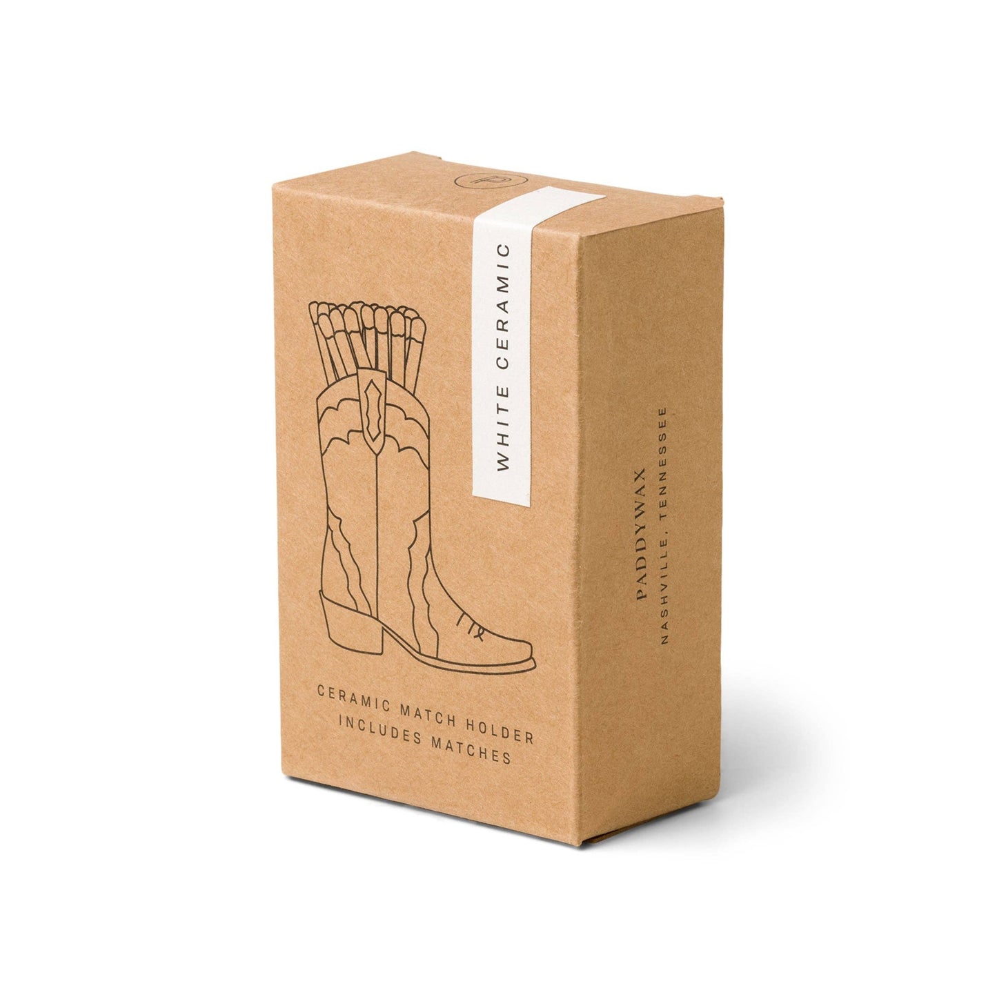 Designworks Collective Paddywax Cowboy Boot Match Holder (25 Pcs) - White