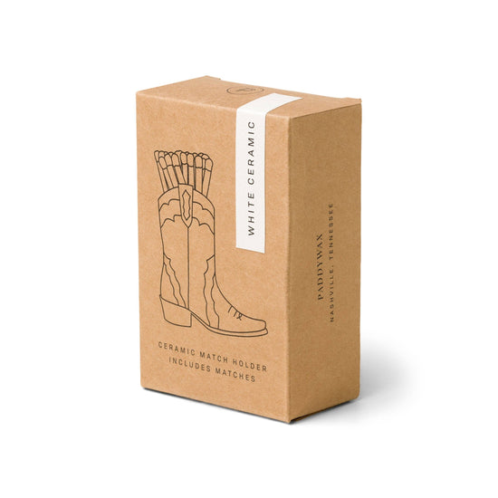Designworks Collective Paddywax Cowboy Boot Match Holder (25 Pcs) - White