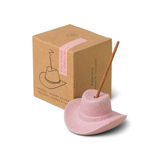 Designworks Collective Paddywax Cowboy Hat Incense Holder & Scent Set - Hinoki Wood