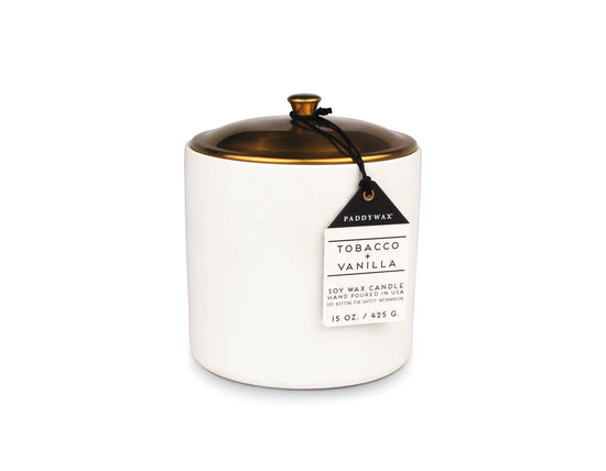 Designworks Collective Paddywax Hygge 3-Wick Candle - White - Tobacco & Vanilla